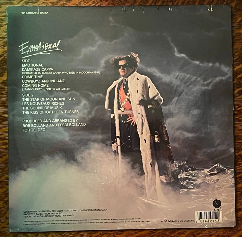 SEALED* 12" LP~ FALCO~ 1986~ EMOTIONAL~ - Image 3 of 4