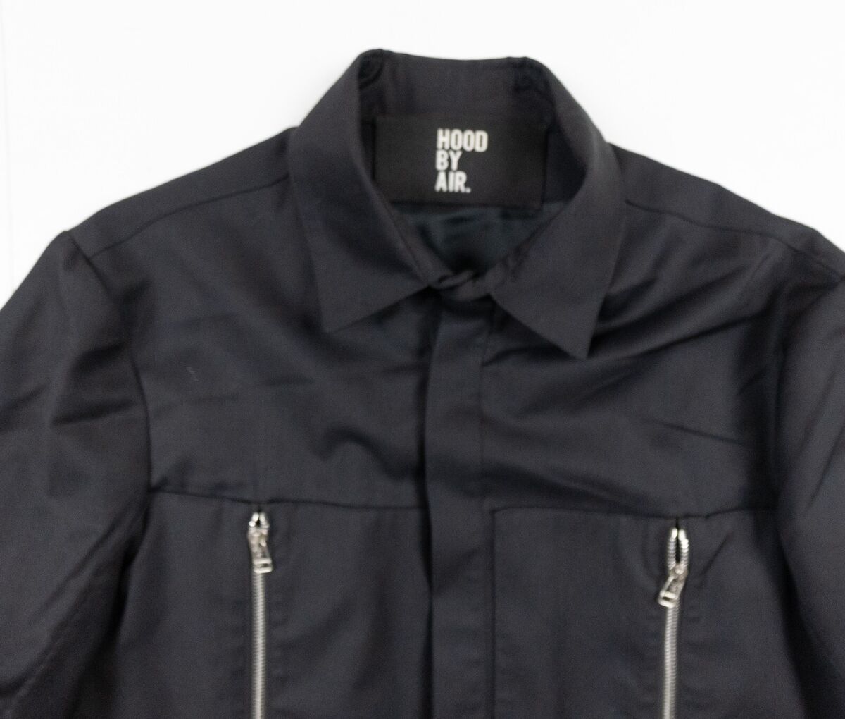 Hood By Air Jacket Mens Large Black Button Up Shacket Hood By Air Jacket Mens Large Black Button Up Shacket