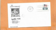 APOLLO 8 5th ANNIVERSARY DEC 24,1973 HOU SPACE CITY COVER