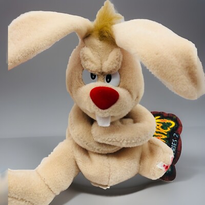 Famous Meanies Lucky The Rabbit ビーンバッグ Vtg MEANIES LUCKY THE RABBIT 1997 Series 2 Beanie Baby Bag Plush