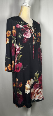 Karen Kane Women Shift Dress Tunic Small 3/4 Sleeve Lace Up Floral Black NW $158 | eBay Karen Kane Women Shift Dress Tunic Small 3/4 Sleeve Lace Up Floral Black NW $158 | eBay
