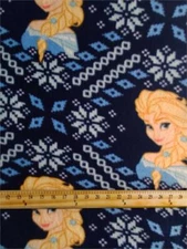 Fleece DISNEY'S FROZEN (BLUE FLAKES) Printed Fabric- PRINCESS ELSA /58" Wide/SBY