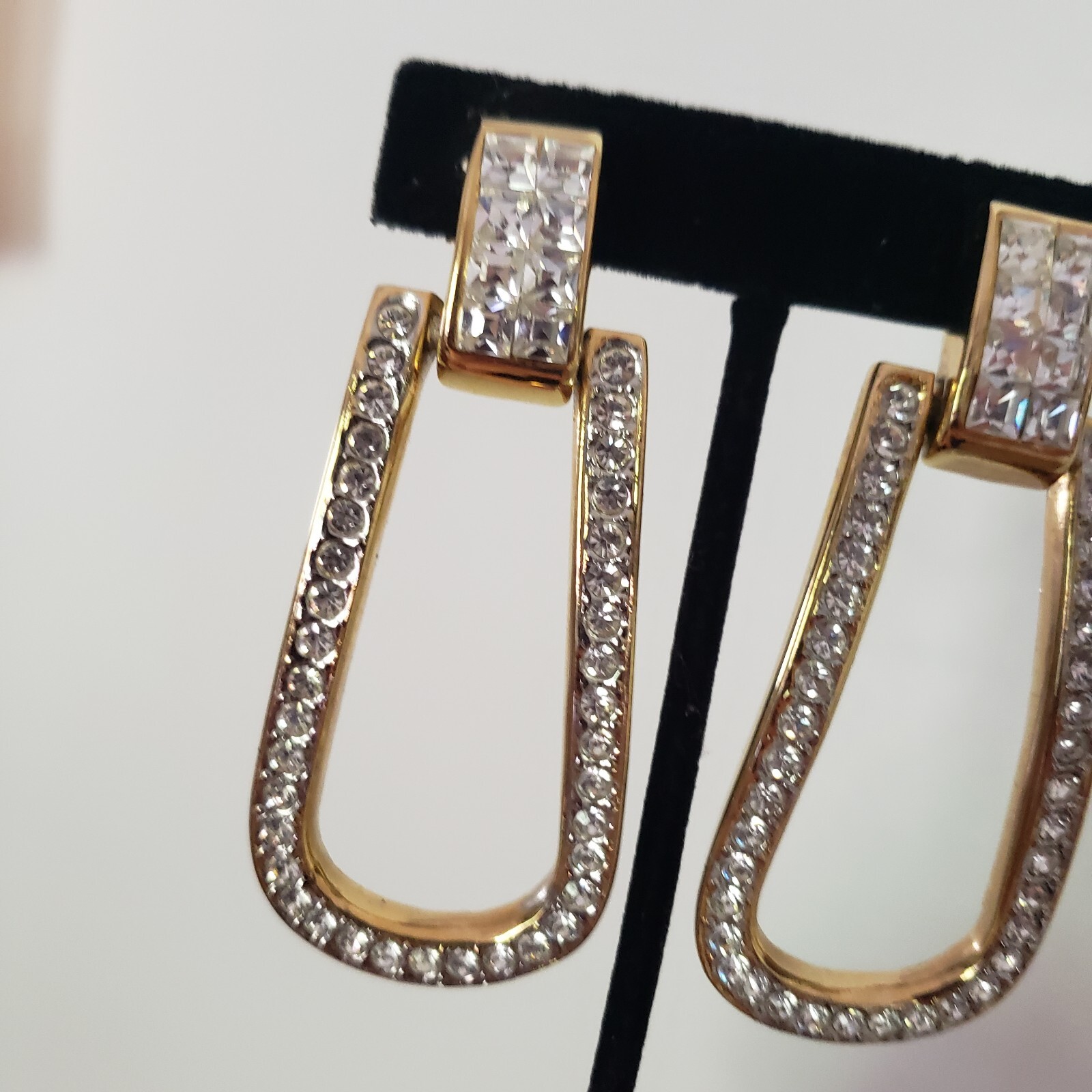RETRO STATEMENT BOLD EARRINGS CLIP ON RHINESTONES… - image 18