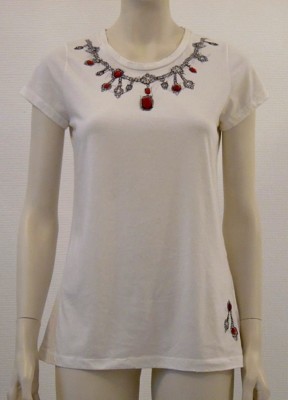 STAR CHIC T-Shirt Vintage, weiß, Dharma, Größe S, M Strass und Steine, SC331