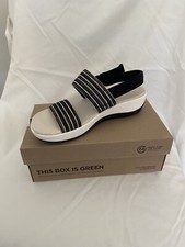 Women's Clarks, Arla Stroll Sandal 26177185 Black Combi Fabric Size 8.5