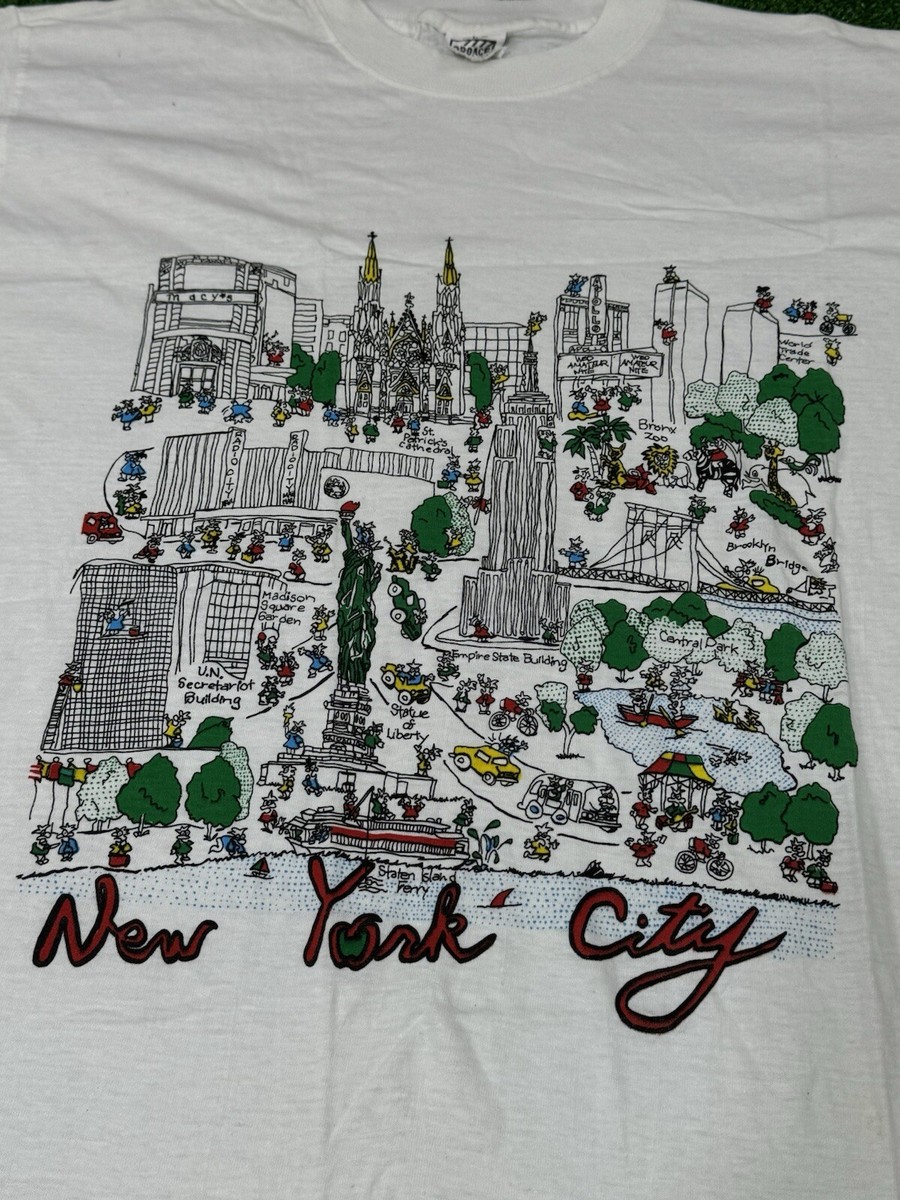 80s’ vintage Southern Stitches & MoreJKT Vintage 80s 90s New York City Map Tourism Illustration Art T