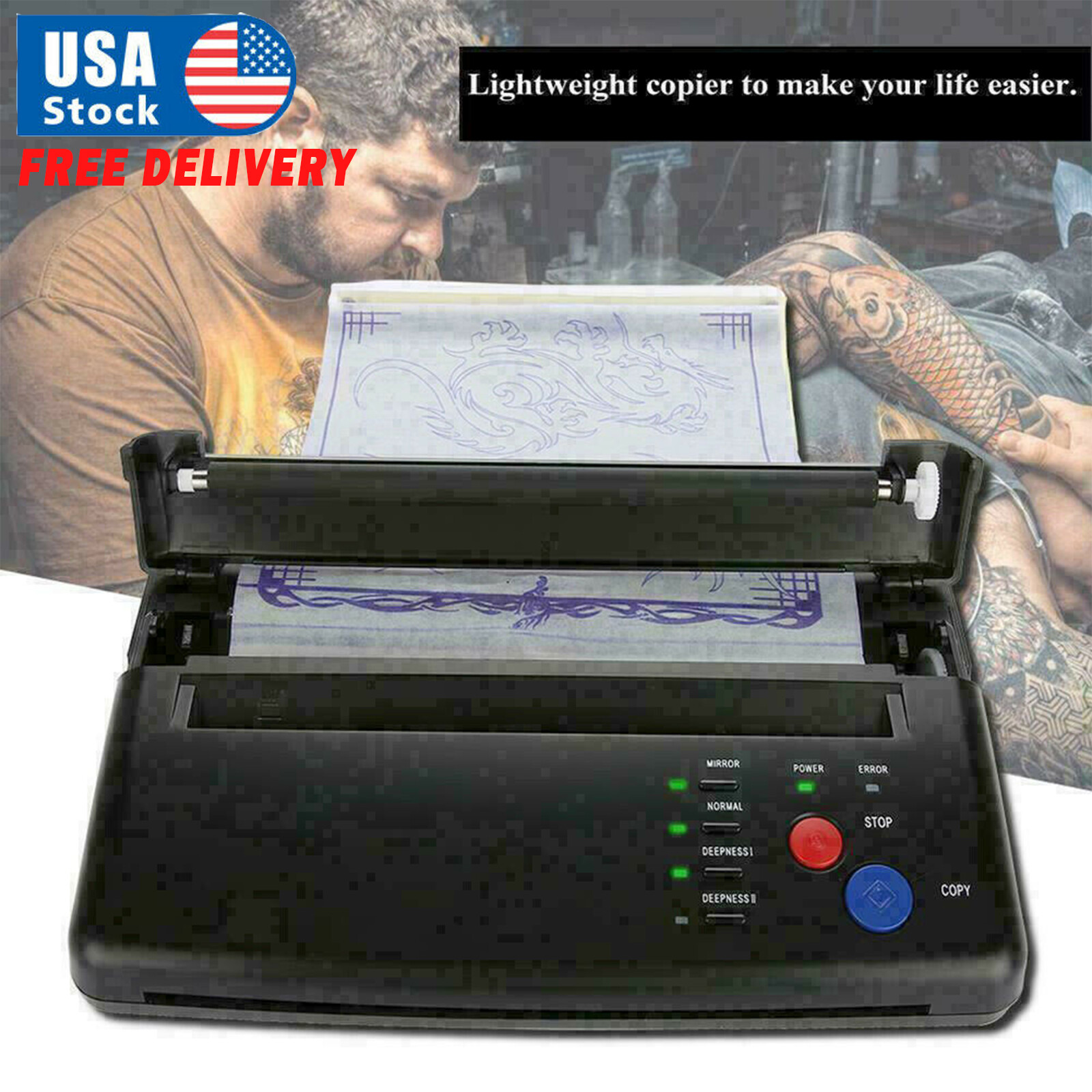 Black Tattoo Transfer Copier Printer Machine Thermal Stencil Paper Maker  USA ZF | eBay
