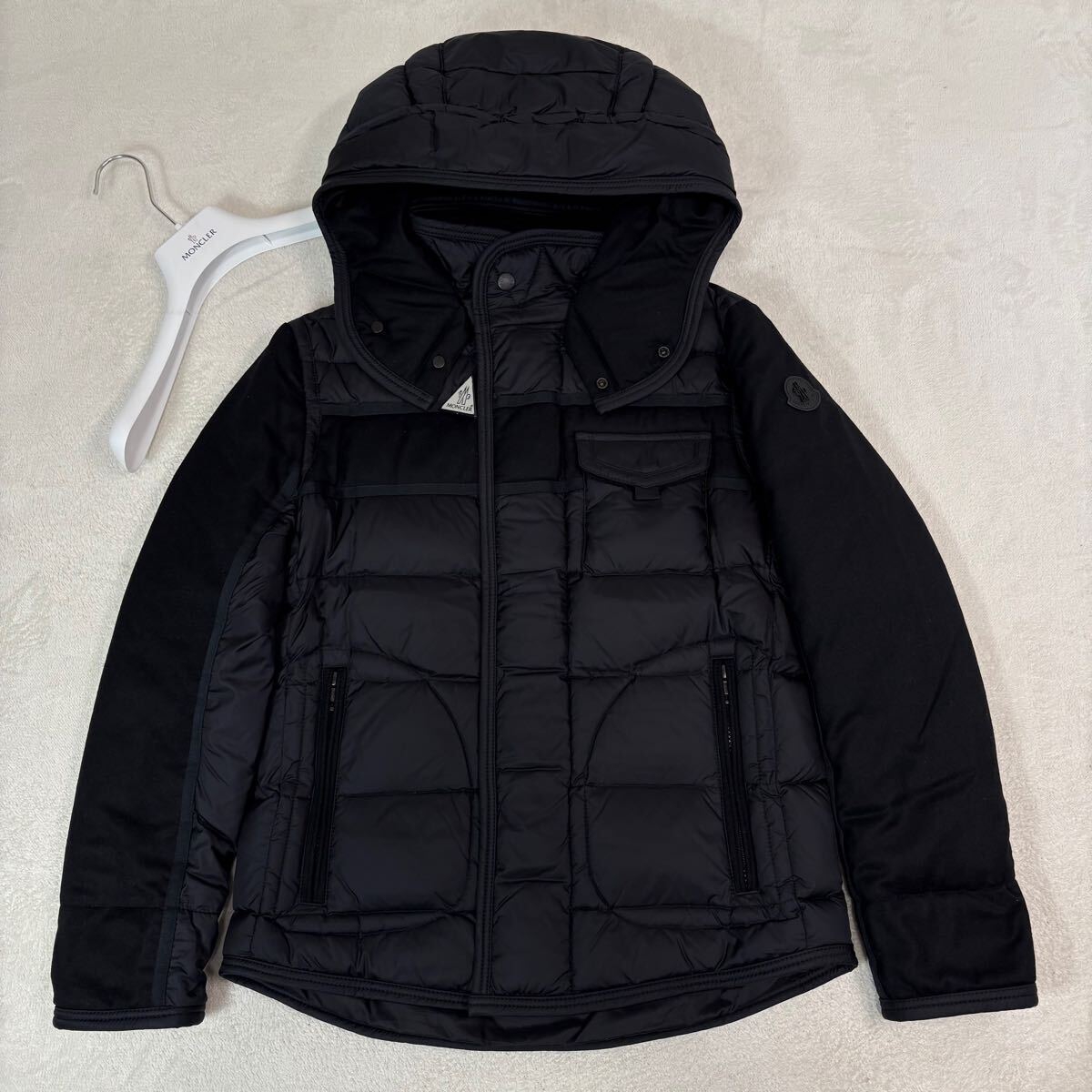 Moncler Men size 0 RYAN Leather Patch puffer Jacket Black | eBay