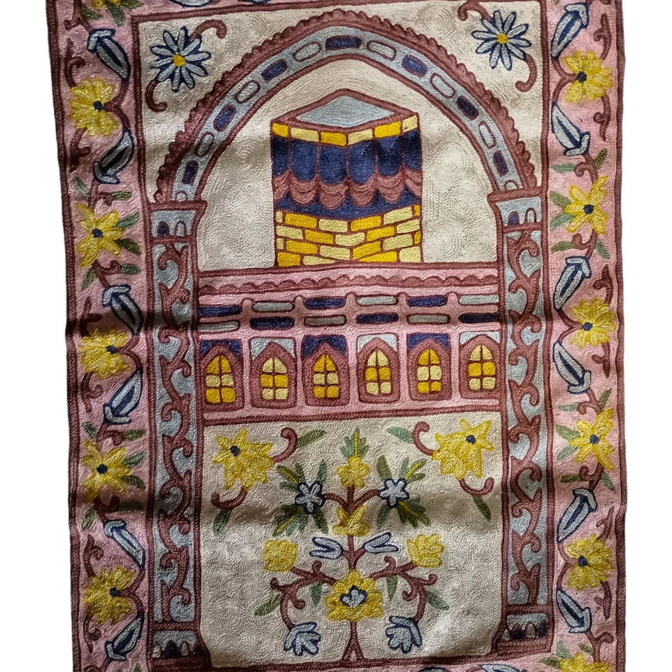 Tapiz Bordado Decoración de Pared Colgante de Seda Hecho a Mano Flecos Boho Hippie Foto 2 de 4