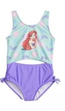 Girl's DISNEY'S Colorful Fully Lined ARIEL One-Piece Swimsuit Size 4 NWT