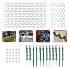 LITES-UP 162 pc Christmas Holiday Light Hanging Kit - Clips, Cups, Stakes & Ties