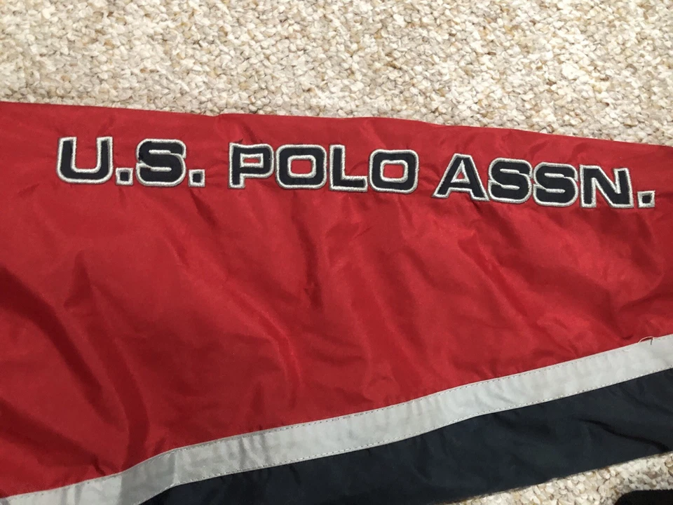 U.S Polo Assn. Full Zip Hidden Hood Jacket Color Red/Gray  Fleece lining Size Lg - Image 4 of 4