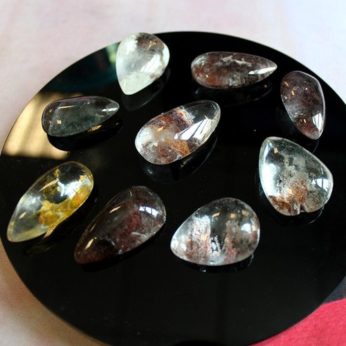 Natural Clear Quartz Crystal Teardrop Stone Energy Ghost Phantom Gemstone Reiki