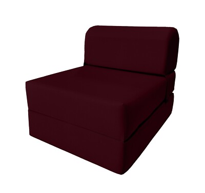 Sleeper Chair Folding Foam Beds, Convertible Sofa Mattress 6 x 24x70 Burgundy