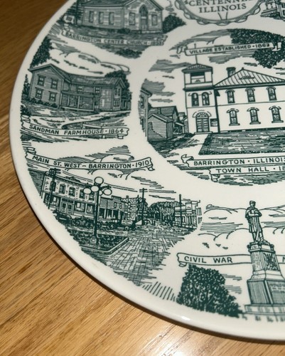 1963 BARRINGTON ILLINOIS CENTENNIAL PLATE - Kettlesprings Kiln - Picture 6 of 9