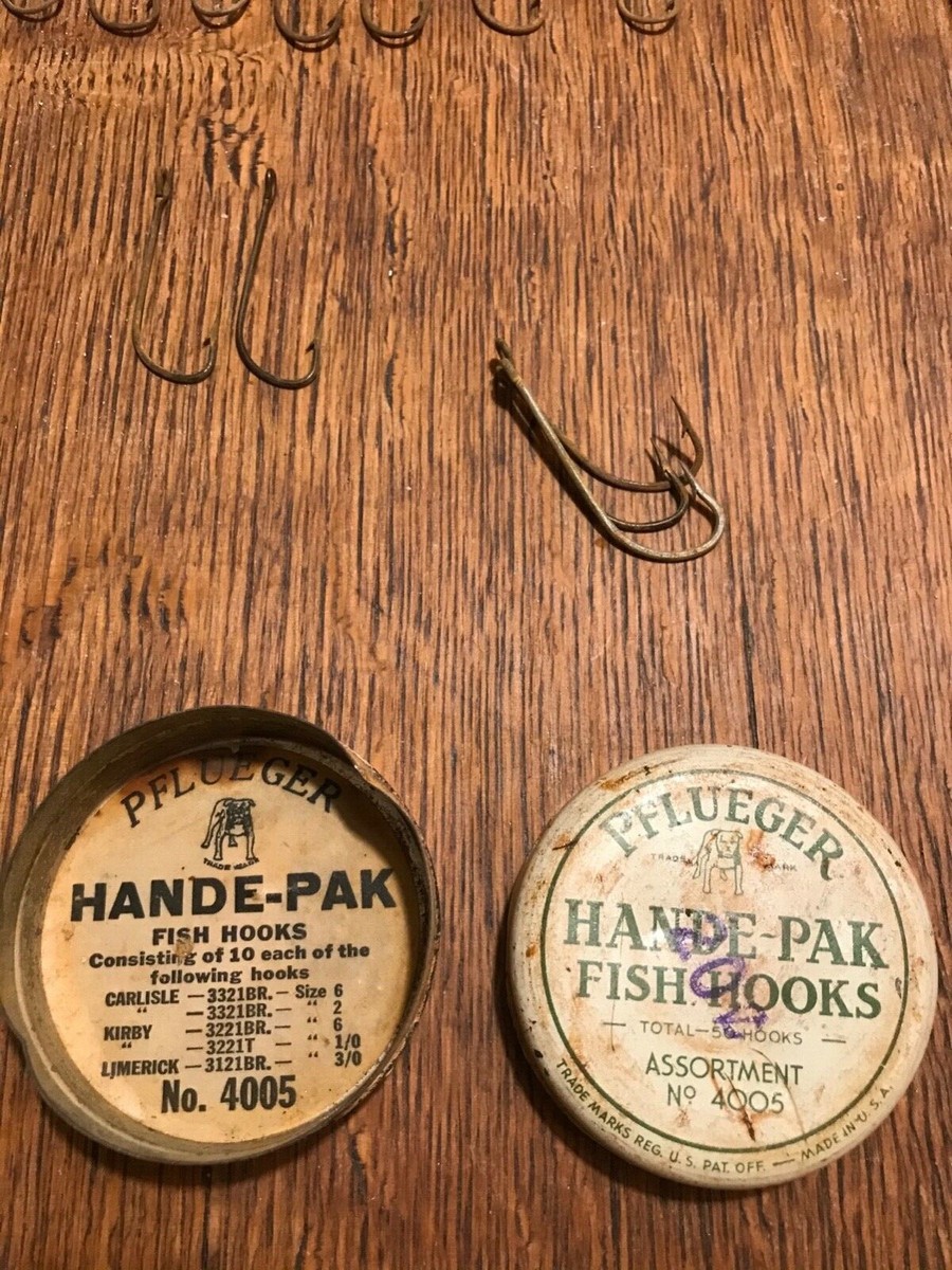 antique pflueger fish hooks Vintage Three Hook Wizard Wooden Minnow Lure For Sale Beautiful Pflueger Pal-O-Mine w/box