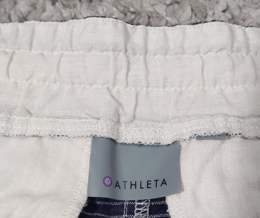 Pantalones cortos Athleta para mujer Jacquard Sandbar azul marino a rayas talla 10 Foto 3 de 4