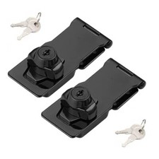 2 Packs Keyed Hasp Locks Twist Knob Keyed Locking Hasp for Small Doors, Cabinets