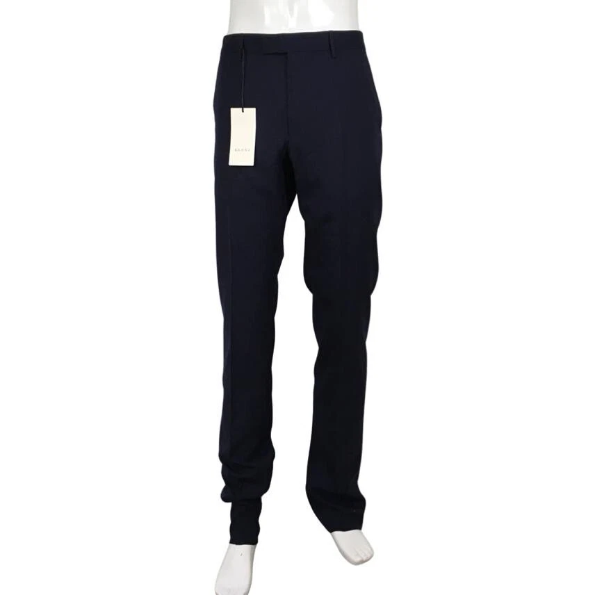 Pantalon homme Gucci coupe classique tailleur bleu marine taille 52 R