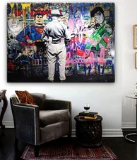 Mr Brainwash Sick Street Art  Grafitti -Street Art Pop Art Canvas Print 36 x24