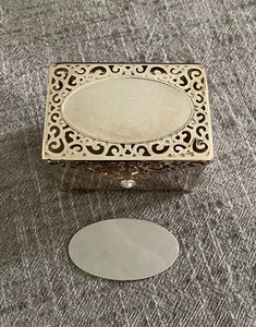 Things Remembered Silver Plated Filigree Ring Jewelry Trinket Box  4x2.5" & 2.5"