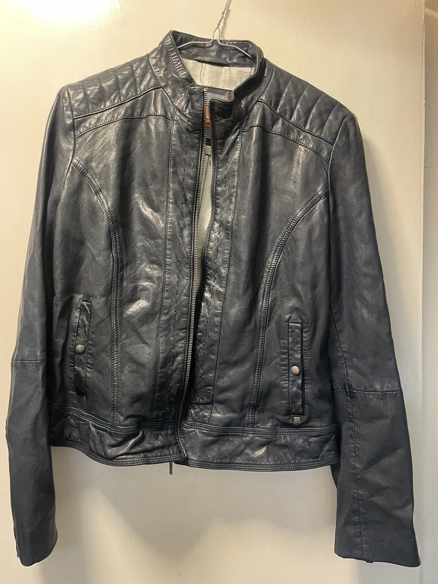 Hugo boss outlet janabelle leather jacket