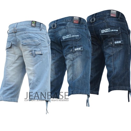 Da Uomo ragazzi ENZO Denim Jeans Corti Di Marca Estate Orlo modello Cool  King | eBay