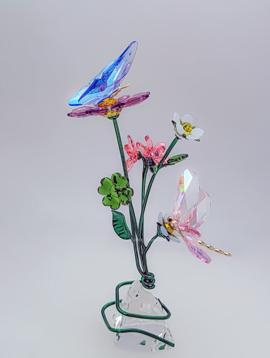New 100% SWAROVSKI Idyllia Butterfly Dragonfly and Flowers New 100% SWAROVSKI Idyllia Butterfly Dragonfly and Flowers