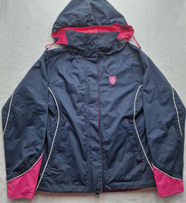 Sherwood Forest Pelham Hooded Jacket Waterproof Navy Blue Pink Womens Size 10