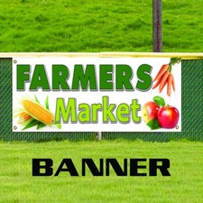 Farmers Market Vinyl Banner Sign Produce Fresh Fruits Vegetables Tomatoes Corns