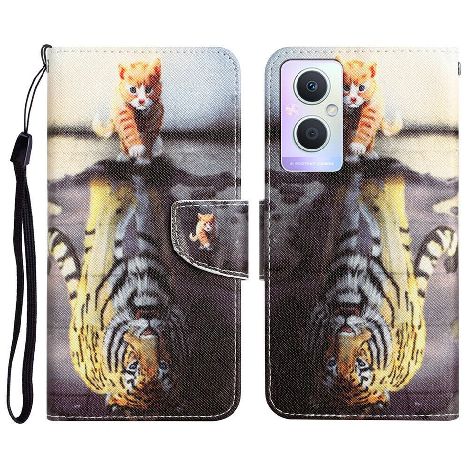 Cat Dog Flower Butterfly Leather Wallet Phone Case For OnePlus Nord N20 N200 5G - Image 3 of 4