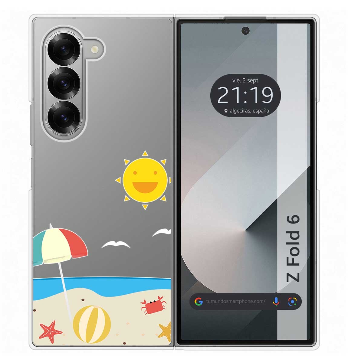 Custodia Rigida Trasparente Per Samsung Galaxy Z Fold 6 5G Design Spiaggia Di