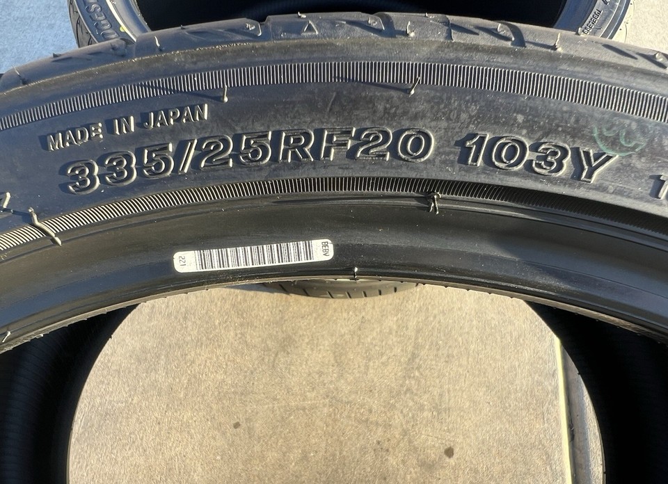 TWO NEW 335/25R20 Bridgestone Potenza S007A RFT Run Flat Corvette Tires ...