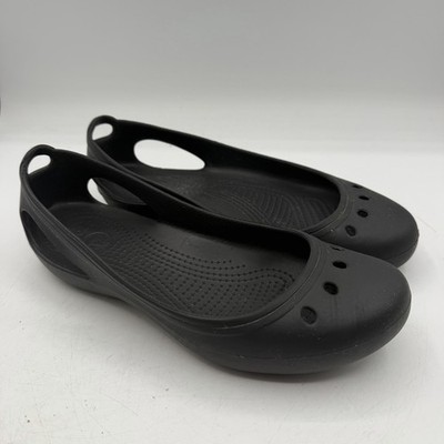 Crocs Kadee Ballet Flats Womens Size 8 Black Slip Resistant Slip On Shoes