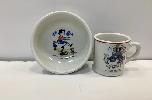 Shenango China Child’s Nursery Rhyme Bowl And Cup Set