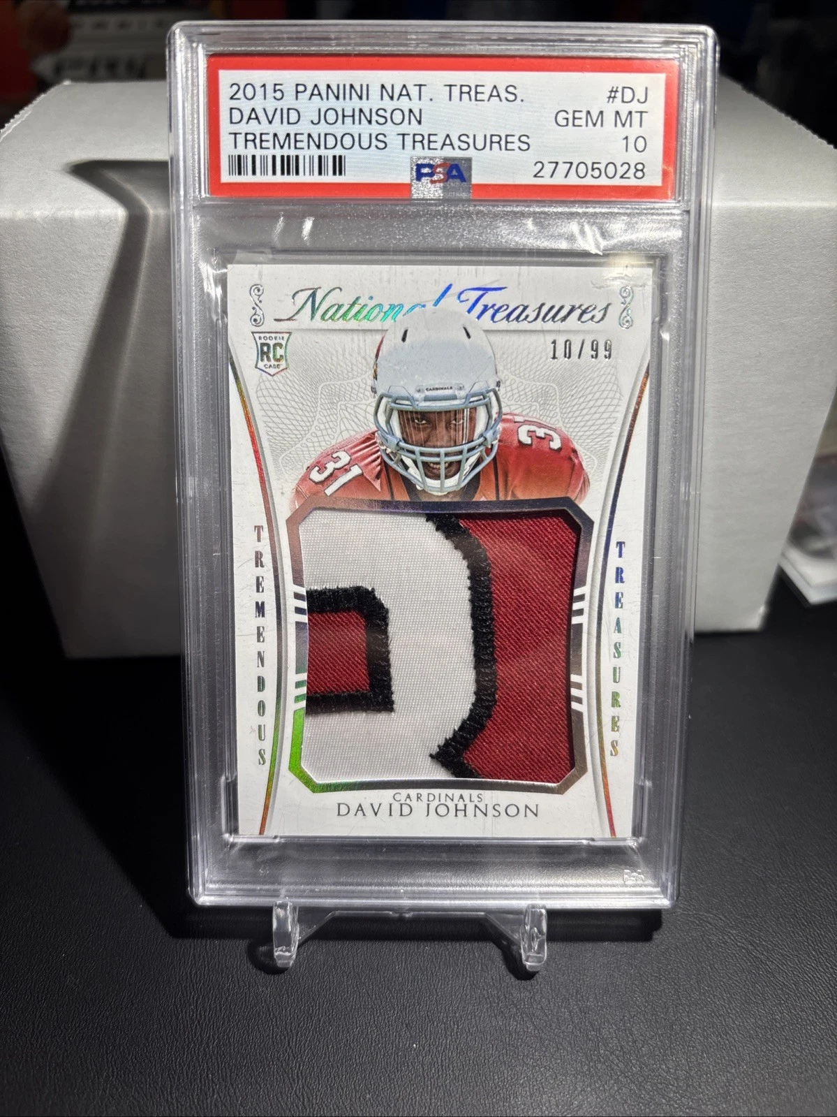 David Johnson Panini National Treasures Tremendous Treasures #DJ Base