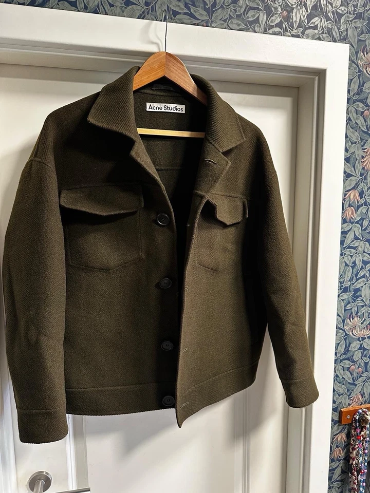 Acne Studios Jacket Men's Green Wool Jacket Men Unisex Size M Top - Image 2 of 4