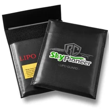 2 Pack Lipo Safe Bags Fire Retardant Lipo Battery Bag 6.9''x9'' Black Firepro...