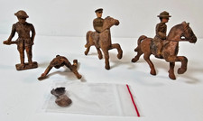 1930s Grey Iron Cast-Iron Toy Soldiers Lot 4   2 Mounted Cavalry  Infantry