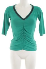 ROCCO BAROCCO V-Ausschnitt-Shirt Damen Shirt Gr. DE 38 türkis-schwarz