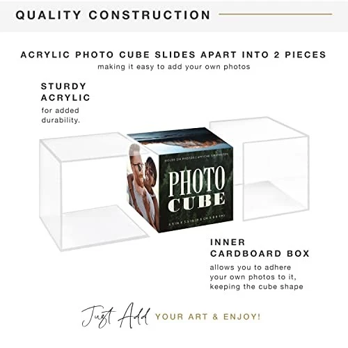 MCS 3.25x3.25 Inch Clear Plastic 6 Sided Photo Cube 4-Pack, Clear (65750) - Image 4 of 4