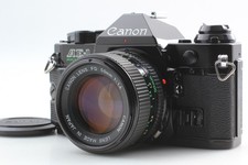 Near Mint Canon AE-1 Program Black SLR Film Camera w/ NFD 50mm F/1.4 Lens JAPAN