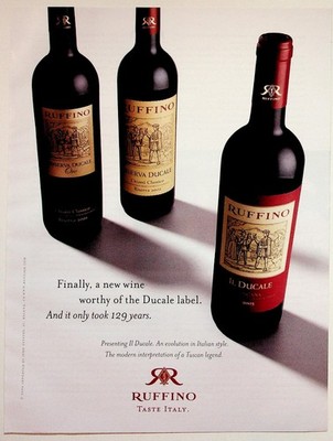 Ruffino Il Ducale Wine Magazine Print Ad Riserva Ducale 2006 Tuscan