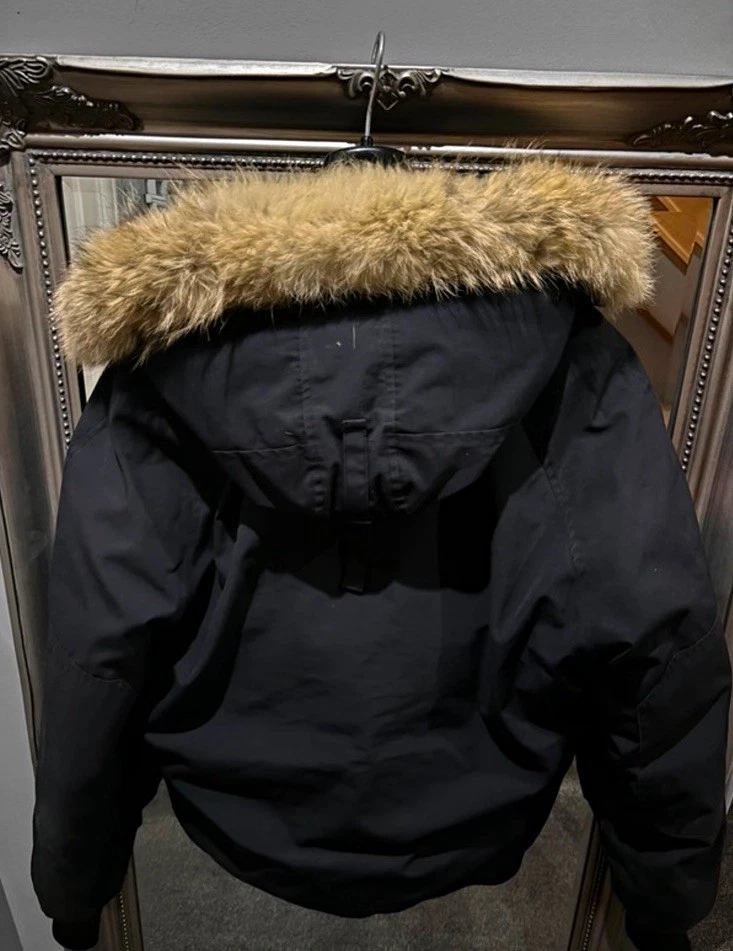 Canada Goose Chilliwack Men’s Black Hooded Down Bomber Full Zip Logo Size Small, photo 4 of 5