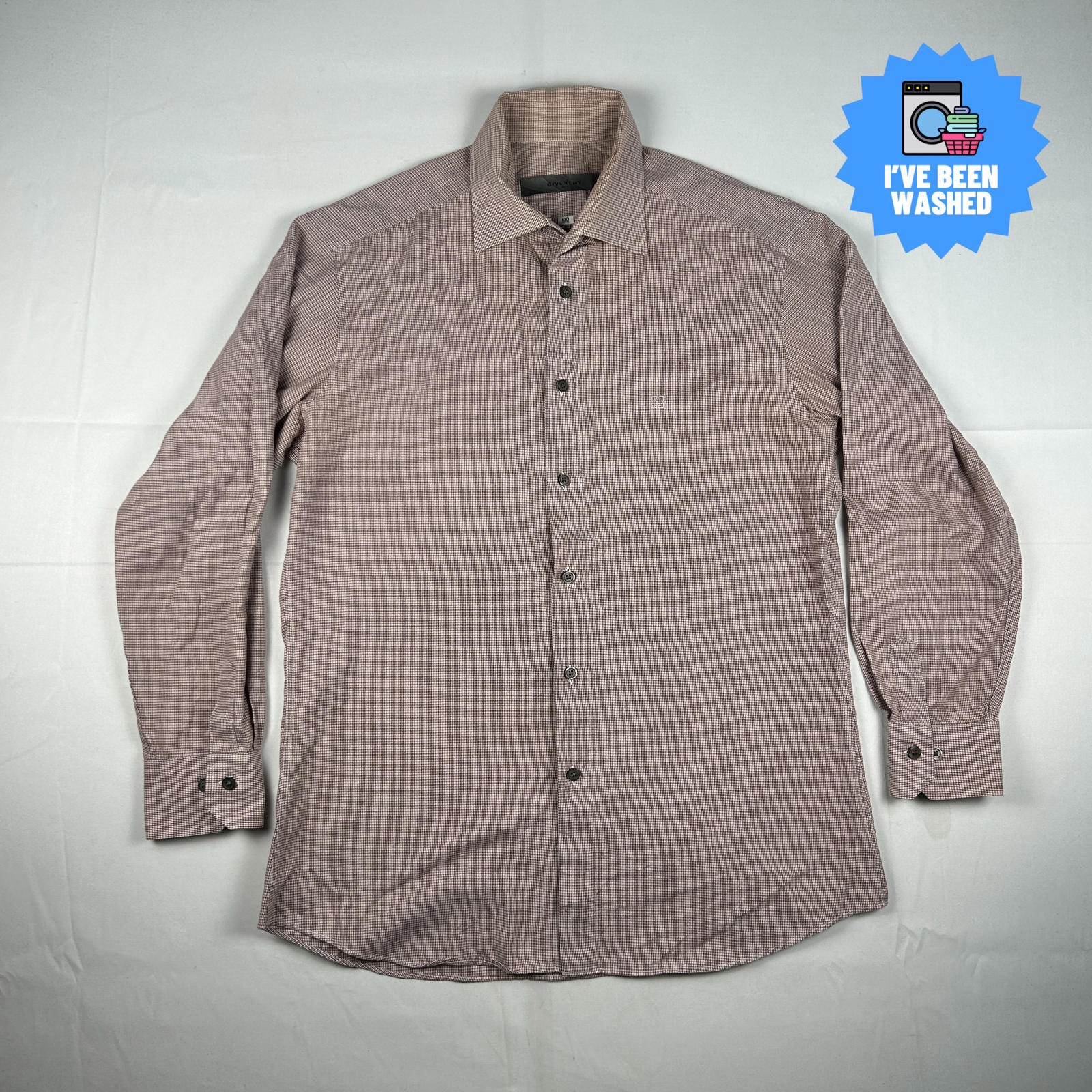 Givenchy Houndstooth Pattern Chest Pocket Logo Lu… - image 1