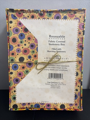 #ad Case Stationery Co Fabric Covered Stationary Box 30 Sheets 15 Envelopes $10.49