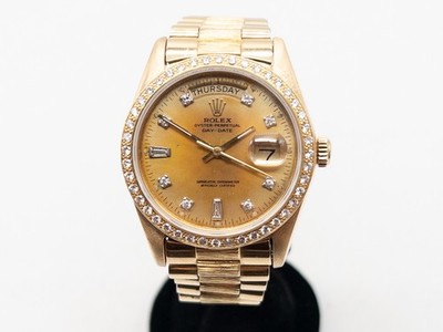 Champagne Rolex Oyster Ladies 2ct VS G Diamonds $40,000 ROLEX 18078 BARK 2ct VS G Diamond 18k Yellow Gold  main image 4