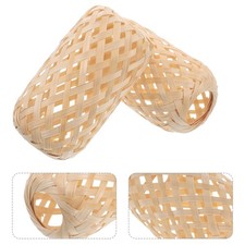 2Pcs Decorative Bamboo Lanterns Woven Light Protector Small Woven Light Cage