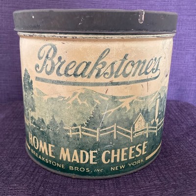 Tin Breakstone's Home Made Cheese New York Separating top double seam -Some rust
