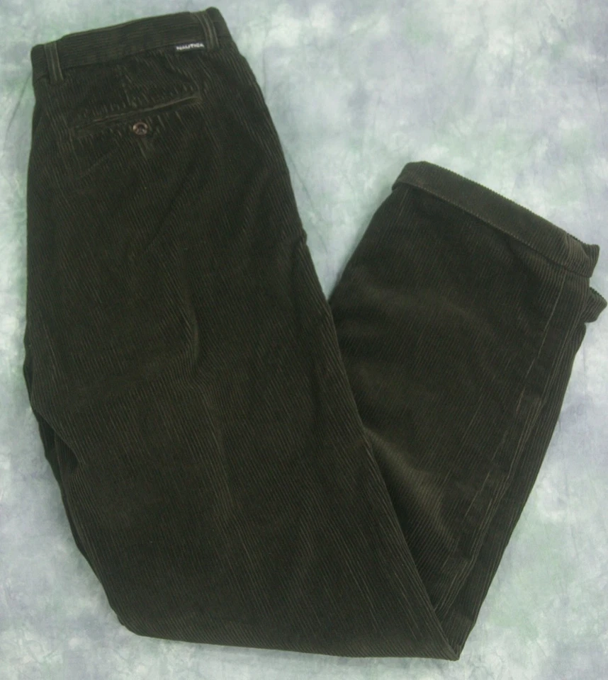 PANTALONES CHINOS BROOKS BROTHERS PARA HOMBRE PLISADOS DELANTEROS ALGODÓN PANA 36 X 34 MARRÓN Foto 2 de 4